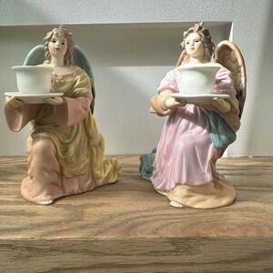Victorian 1982 MANN Milano Porcelain
Figurine/Candle Holders angels cottagecore